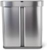 Simplehuman Liner Pocket Afvalemmer, Voice Control, Recycler, 24+34 L, Zilver online kopen