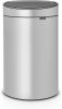 Brabantia Touch Bin Afvalemmer 40 Liter Met Kunststof Binnenemmer Metallic Grey online kopen