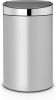 Brabantia Touch Bin Afvalemmer 40 Liter Met Kunststof Binnenemmer Metallic Grey/Brilliant Steel online kopen