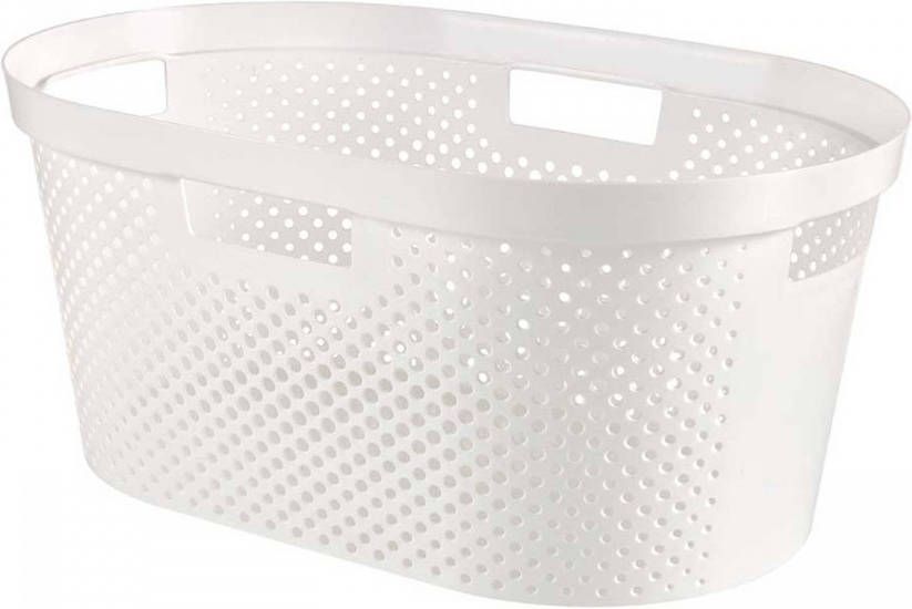 Curver Infinity Dots Wasmand Recycled 40 Liter Wit 59x39x26cm online kopen