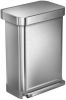 Simplehuman Rectangular Liner Pocket Pedaalemmer 55 Liter online kopen