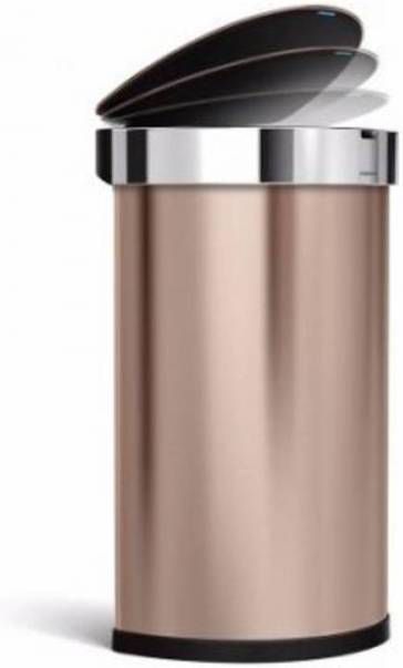 Simplehuman Afvalemmer Semi Round Sensor Rvs Incl. Liner Pocket 45 Liter Rose Gold online kopen