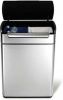 Simplehuman Rectangular Touch Bar Gft Prullenbak 24 + 24 Liter Zilverkleurig online kopen
