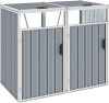 VidaXL Afvalbakberging dubbel 143x81x121 cm staal grijs online kopen