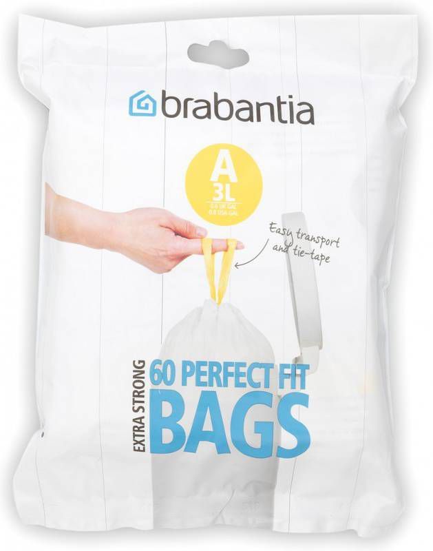 Brabantia Perfect Fit Afvalzakken 3 L Code A 60 Stuks