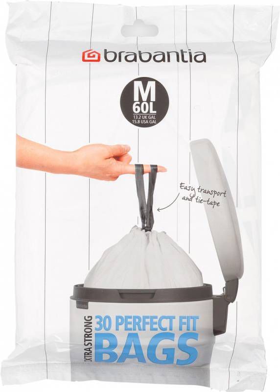 Brabantia Vuilniszakken Code M 60 Liter(30 stuks )