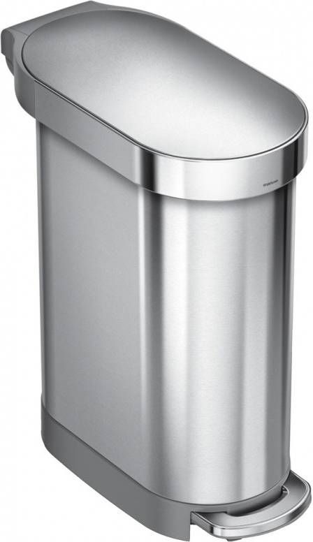 Simplehuman Slimline Prullenbak 45 Liter Zilver online kopen