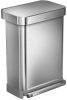 Simplehuman Rectangular Liner Pocket Pedaalemmer 55 Liter online kopen