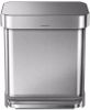 Simplehuman Rechthoekige afvalbak met pedaal rvs 30 l met Liner Pocket online kopen