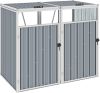 VidaXL Afvalbakberging dubbel 143x81x121 cm staal grijs online kopen