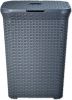Curver Style Wasbox Met Deksel Rotanstyle 60 Liter Antraciet 45x34x62 Cm online kopen