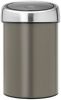 Brabantia Touch Bin Wandafvalemmer 3 Liter Met Kunststof Binnenemmer Platinum/Matt Steel online kopen