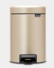 Brabantia Newicon Pedaalemmer 3 Liter Met Kunststof Binnenemmer Champagne online kopen