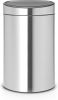 Brabantia Touch Bin Afvalemmer 40 Liter Met Kunststof Binnenemmer Matt Steel Fingerprint Proof online kopen