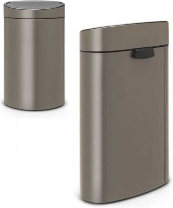 Brabantia Touch Bin Afvalemmer 10 + 23 Liter Met 2 Kunststof