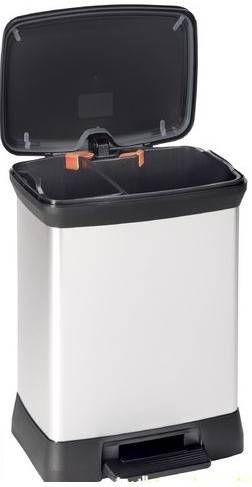 account bon composiet Curver Decobin Duo Prullenbak Afvalscheider 10l + 18l Metallic -  Prullenbakwebshop.nl