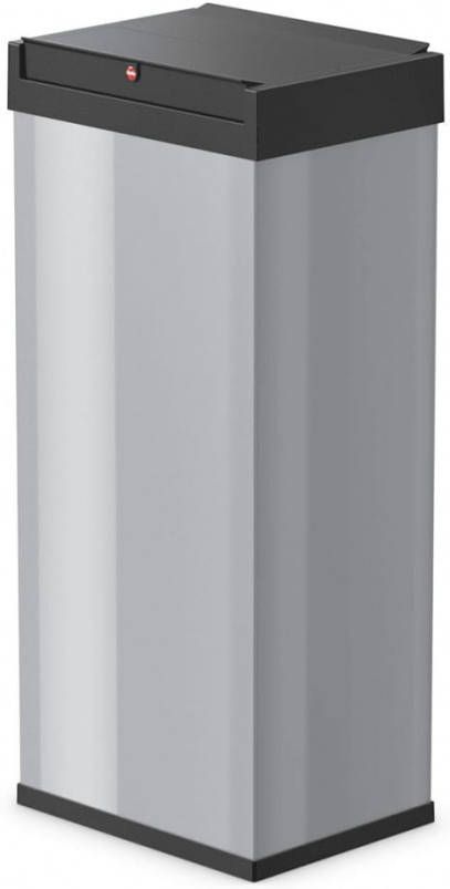Hailo Big-Box Swing XL 6460-312 – Pattumiera 52L Con Coperchio A Chiusura Automatica E Telaio A Morsetto, Argento