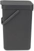 Brabantia Sort & Go Afvalemmer/Opberger 16 L Donkergrijs online kopen