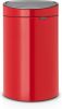 Brabantia Touch Bin Afvalemmer 40 Liter Met Kunststof Binnenemmer Passion Red online kopen