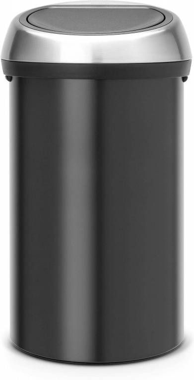 Brabantia Touch Bin Afvalemmer 60 Liter Matt Black/Matt Steel Fingerprint Proof online kopen
