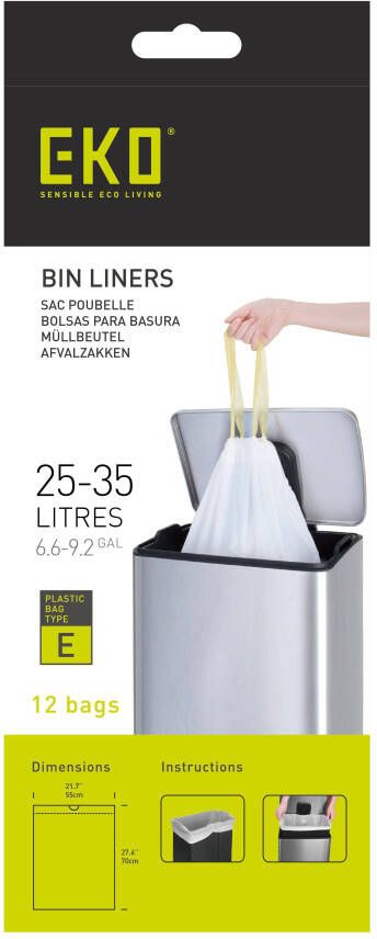 Vepa Bins Eko Afvalzakken Type E 25 35 Liter 24 Rollen X 12 Zakken online kopen