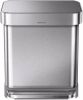 Simplehuman Rechthoekige afvalbak met pedaal rvs 30 l met Liner Pocket online kopen