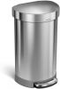 Simplehuman Semi Round Liner Pocket Afvalemmer 45 L Zilverkleurig online kopen